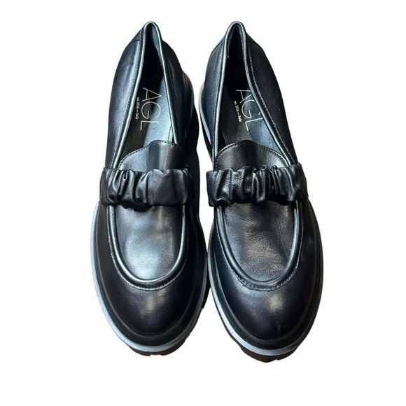 AGL Celeste chunky-sole loafers in Black NWOB Size 39 1/2 or US 9 - Picture 5 of 12